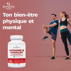 Bandini Vitamine B Complex 180 Comprimes vegan - Vitamines du complexe B bioactives et a haute absorption - Forme bioactive Quatr