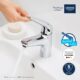 GROHE Swift Mitigeur Monocommande Lavabo, Economie d'Eau, Ouverture Eau Froide, Taille S, Tirette et Vidage, Installation Facile, Ch
