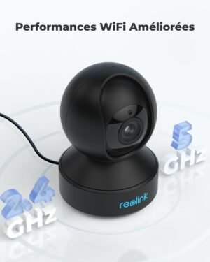 Reolink 5MP PTZ Indoor WiFi Surveillance Camera 2.45GHz, Bidirectional Audio, E1 3X Optical Zoom, Motion Detection Alerts, Night
