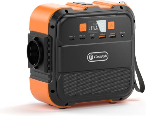 FlashFish Electric Generator 98Wh26400mAh, Portable Electric Station 120W (Peak 240W) with AC 230V Output, USB, Type-C Fast Chargin