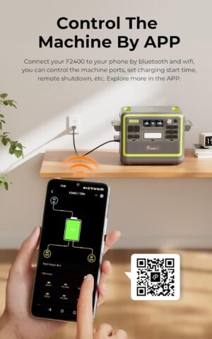 FOSSiBOT F2400 Portable Electric Generator, 2048Wh Battery LiFePO4 Electric Station, 3 Outputs AC 2400W (4800W Pic) 230V Solar Elect