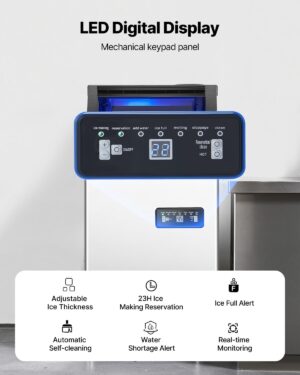 Machine à glaçons VEVOR 50 kg/24 h, autonettoyante