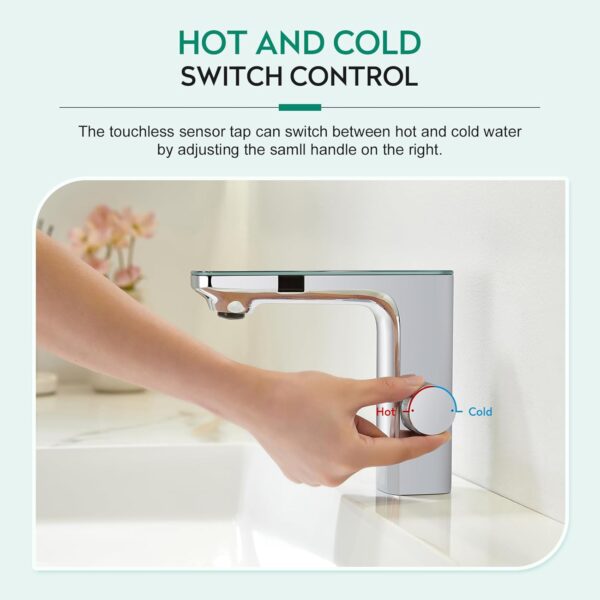 61dE2V25XwL._AC_SL1500_.jpg CREA Mitigeur de Salle de Bains Infrarouge, Robinet Lavabo Automatique a Infrarouge, Robinet Lavabo de Salle de Bains Infrarouge, Mi