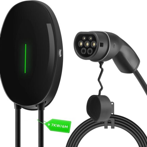 61dcMtvbB7L._AC_SL1500_.jpg WISSENERGY Electric Vehicle Charging Station 7.4KW Wall Charger, Single Phase Charging Cable 32A 6M Type 2 with Standard Plug IEC 62