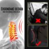 Carodi Lot de 2 coussins de nuque en cuir pour voiture, 100 mousse a memoire de forme, support cervical confortable, siege de voit