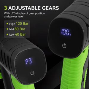 ONEVAN Nettoyeur haute pression sans fil, 60 bar, sans brosse, mobile, avec 2 batteries de 4000 mAh et chargeur, 6 modes de pulveris