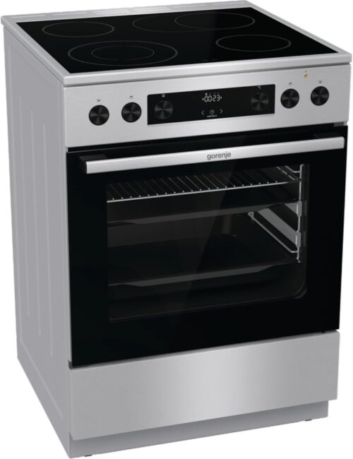 Gorenje GECS6C 70 XPA Cuisiniere electrique avec plaque vitroceramique, 60 cm, 71 litres, ExtraSteam, GentleClose, AirFry, bascule r