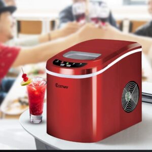 Machine à glaçons COSTWAY roug Machine à glaçons COSTWAY rouge 12 kg/24h, réservoir 2,2 L