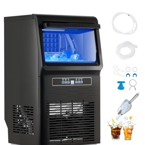 VEVOR Machine a Glacons Autonome, Capacite de Production 36,3 kg24 h et Capacite de Stockage de 5,4 kg, 36 Glacons en 15 Minutes, A