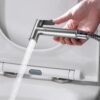Ibergrif, Recessed Toilet Shower Kit with Hose, Bracket, Shower, Chrome, Silver