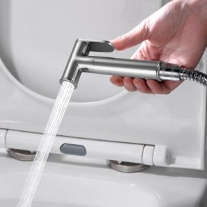 Ibergrif, Recessed Toilet Shower Kit with Hose, Bracket, Shower, Chrome, Silver