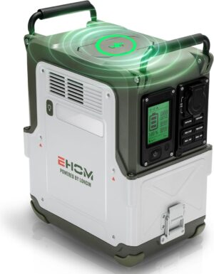 EHOM EP600 - Station d'alimentation - Batterie LiFePO4 EVE - 512 Wh - 230 V CA 5521 USBvoituresans fil - 600 W (crete 1200 W)