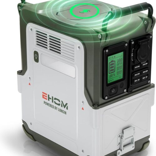 EHOM EP600 - Station d'alimentation - Batterie LiFePO4 EVE - 512 Wh - 230 V CA 5521 USBvoituresans fil - 600 W (crete 1200 W)