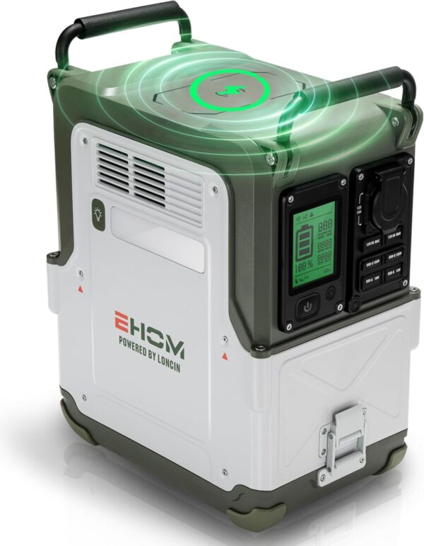 EHOM EP600 - Station d'alimentation - Batterie LiFePO4 EVE - 512 Wh - 230 V CA 5521 USBvoituresans fil - 600 W (crete 1200 W)