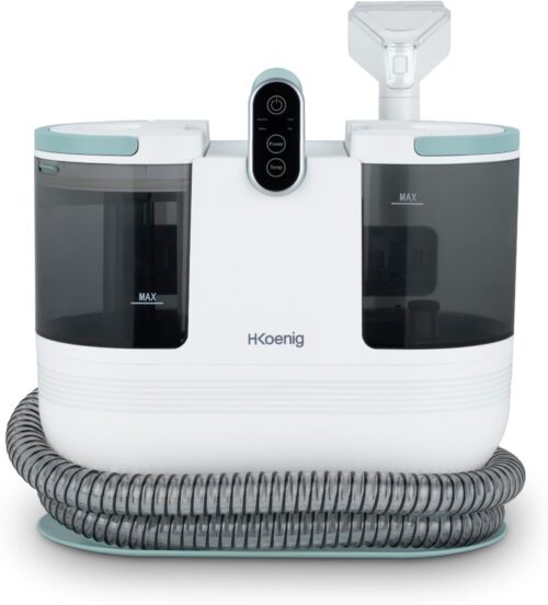 H.Koenig Nettoyeur Textile à Main Eau Chaude TWT88, Double Réservoir 1600mL et 950mL, Débit d'Eau 290mL/min, Température jusqu'à 60°