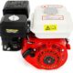 7,5 CV Moteur a essence,Moteur a kart industriel 4 Temps,1 Cylindre,3600 trmin (Noir et blanc)