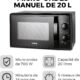 Tower T24034BLK Micro Onde - Four Micro-Onde - Micro-Ondes Multifonctions Manuel 20 L, 700 W, avec 5 Niveaux de Puissance et une Min