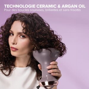 Belissima Diffuseur Seche Cheveux Professionnel Design Ergonomique Gris Rose - Definition Boucles, Chaleur Homogene, Volume, Sou