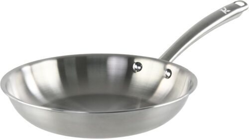 KAMBERG - Poele Ø28 cm en Acier Inoxydable 1810 Triply - Sans PFAS - Tous feux dont induction et four - 0008272, Gris