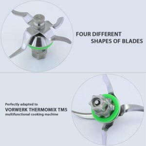 61g5PpON9fL._AC_SL1500_.jpg Couteau melangeur pour Vorwerk Thermomix TM 5 avec couteau robot menager 4 lames TM5, joint inclus