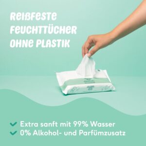 Naif lingettes humides sans plastique 864 pieces (16 x 54 lingettes humides) - soin des fesses, du corps et du visage de bebe - 99