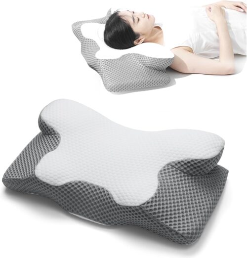 BBWELL Oreiller Ergonomique Cervical,Oreiller memoire Forme,Oreiller Orthopedique de Forme,Ideal pour Dormeurs sur Le Cote, Le Dos e
