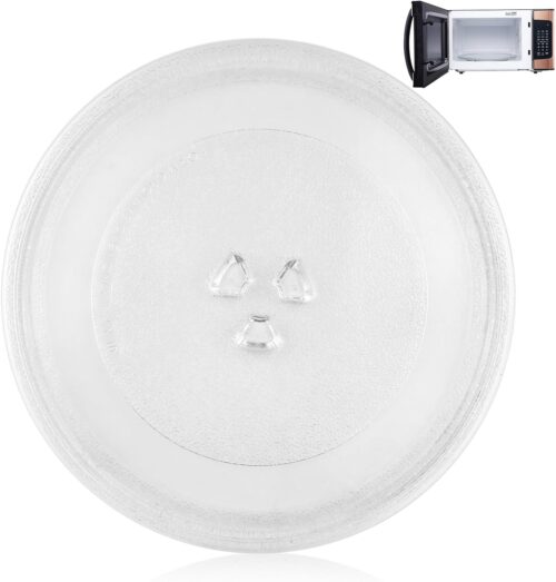 WinGluge Plateau Micro Onde 24.5cm, Assiette Tournante en Verre Type Y pour Micro-ondes, Plateau Tournant pour Micro Ondes et Possed