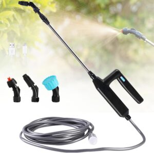 DOUBFIVSY Pulverisateur Electrique de Jardin avec 3 Buses et 5M de Tuyau, USB Rechargeable, Protection des Plantes, Desherbage et La