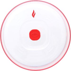 Snips, Cloche Alimentaire pour Micro-ondes, Cloche Couvre Plat 26,2 x 26,2 x 7,6, Couleur Rouge et Transparent, Made in Italy