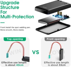Machine a souder par point,Kerpu 5000mah 11 Grades supporte le mode AutoManuel avec 5M Feuille de Nickel,support de batterie