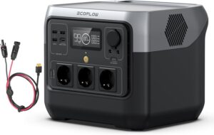 Station electrique portable EF ECOFLOW RIVER 2 Pro, batterie LiFeP04, 768 Wh, charge rapide en 70 min, 3 prises CA de 800 W, generat