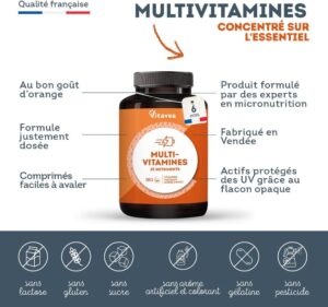 Multivitamines et minéraux 180 comprimés - 25 nutriments