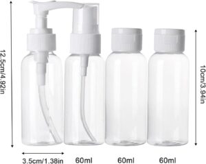 KEYRI Kit Voyage Avion Bouteille de Voyage Cosmetique 60ml Flacon Voyage Etanche et Rechargeable Flacon Spray de Voyage Transparent