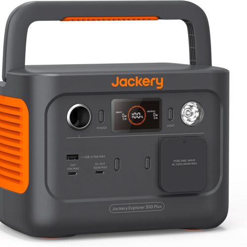Jackery Explorer 300 Plus Portable Electric Station, 288Wh300W Capacity with Durable LiFePO4 Battery, 3.7kg Lightweight Easy to Car
