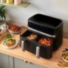 Russell Hobbs Air Fryer Rapid Air 9L (2 x 4.5L Compartments, Compact, Quiet, 9-in-1) Oil-free Fryer (Economy, Touch, Grill, Roast