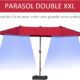 Outsunny Parasol de jardin exterieur parasol double rectangulaire 4,6L x 2,7l x 2,4H m avec ouverture fermeture manivelle, sacs de l