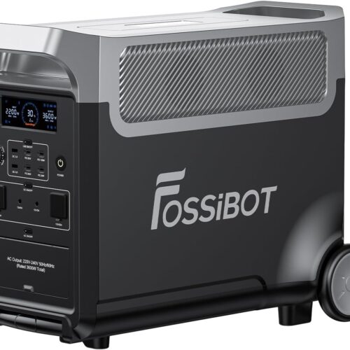 FOSSiBOT F3600 Pro Portable Power Station, Capacity 3840Wh, LFP 6500 Cycles Battery, Fast Charging, 3600W Output Power, Silent Sola