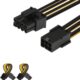 JD 2 Packs 6 Pin to 8 Pin PCI Express (PCIe) Graphics Video Power Card Adapter Cable, 10cm