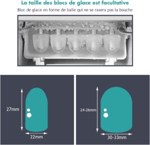 Machine à glaçons DREAMADE 12 kg/jour, réservoir 2,2 L