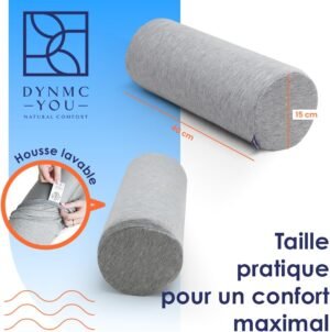 DYNMC you- Oreiller Ergonomique Cervical, Oreiller Cervicales Housse Oeko Tex Bambou Haute Qualite Confortable, Memoire de Forme,