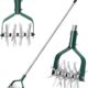 Yeelor Adjustable Rotary Tiller with SS Handle and Removable Solid Metal Teeth for Garden Lawn and Manual for Loosening and Mixing