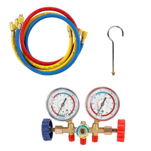 61lDIyTJurL._SL1000_.jpg Vislone Refrigerant Manifold Pressure Gauge Set with Hose and Hook for R12 R22 R404A R134A