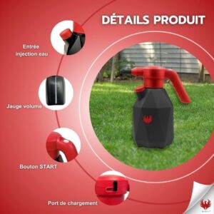 PHOENIX - Pulverisateur Electrique Easy Sprayer 2L Pulverisateur a Batterie Rechargeable, Grande Autonomie Jusqu'a 3H Pulverisat