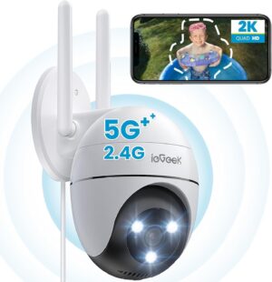 Caméra surveillance 2K WiFi ieGeek extérieure 360°