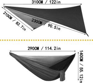 Ensemble de hamac de Camping Portable, hamac Double Simple, moustiquaire, Tente Pare-Pluie, lit Suspendu en Tissu Parachute Haute re