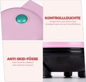 Mini gaufrier antiadhésif rétro rose – gaufres classiques