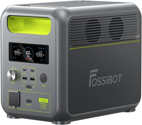 FOSSiBOT F1200 Portable Electric Generator 1200W, 1200Wh LiFePO4 Electric Station, 7 Outputs, UPS, BMS, 4000 Times, Solar Generator
