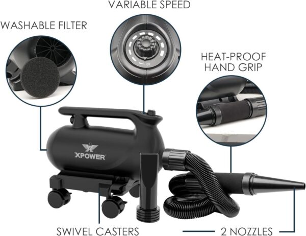 XPOWER Professionnel Car Drying Blower with Mobile Docking Station (A-16)