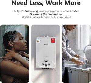 61o5q0-pL._AC_SL1200_.jpg 20LPM Gas Water Heater, 40KW Instant LPG Water Heater with Water Pressure Required Very Low 0.1 Bar for Shower and Demand, Works on