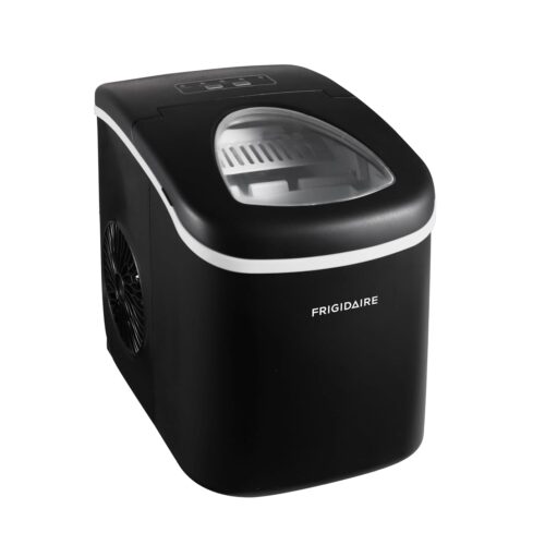 FRIGIDAIRE EFIC101-BLACK Ice Maker for Countertop, 26 lbs, Adjustable Size, Portable Ice Maker for HomeKitchenOfficeBar - Black